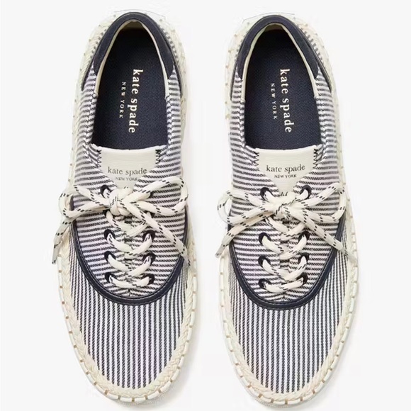 NIB-Kate Spade-Boat Party-Espadrille Sneakers-Canvas-Striped-Womens Size 9B-$118 - Picture 11 of 14